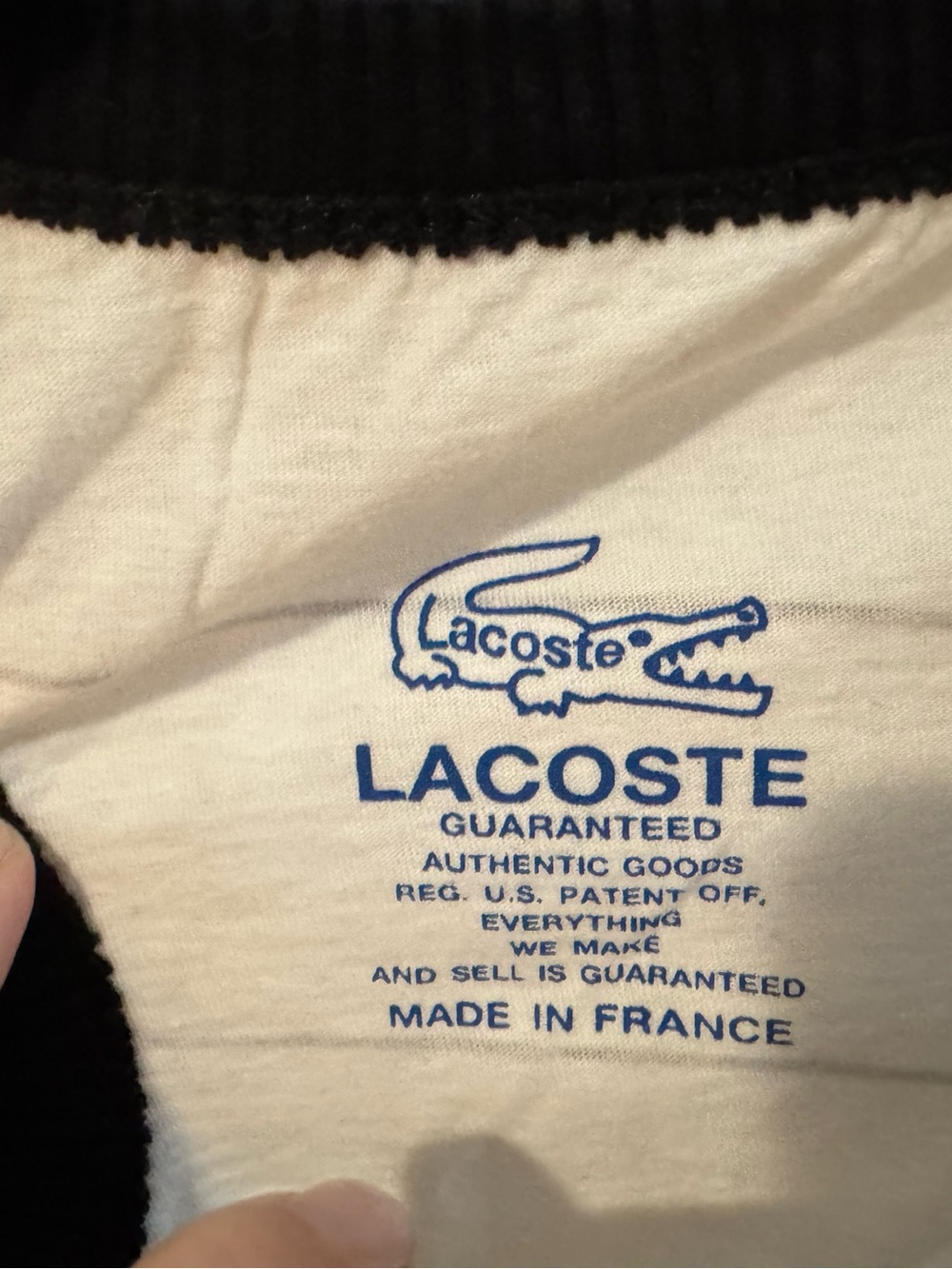 Lacoste White Tank Top with Black Stripes